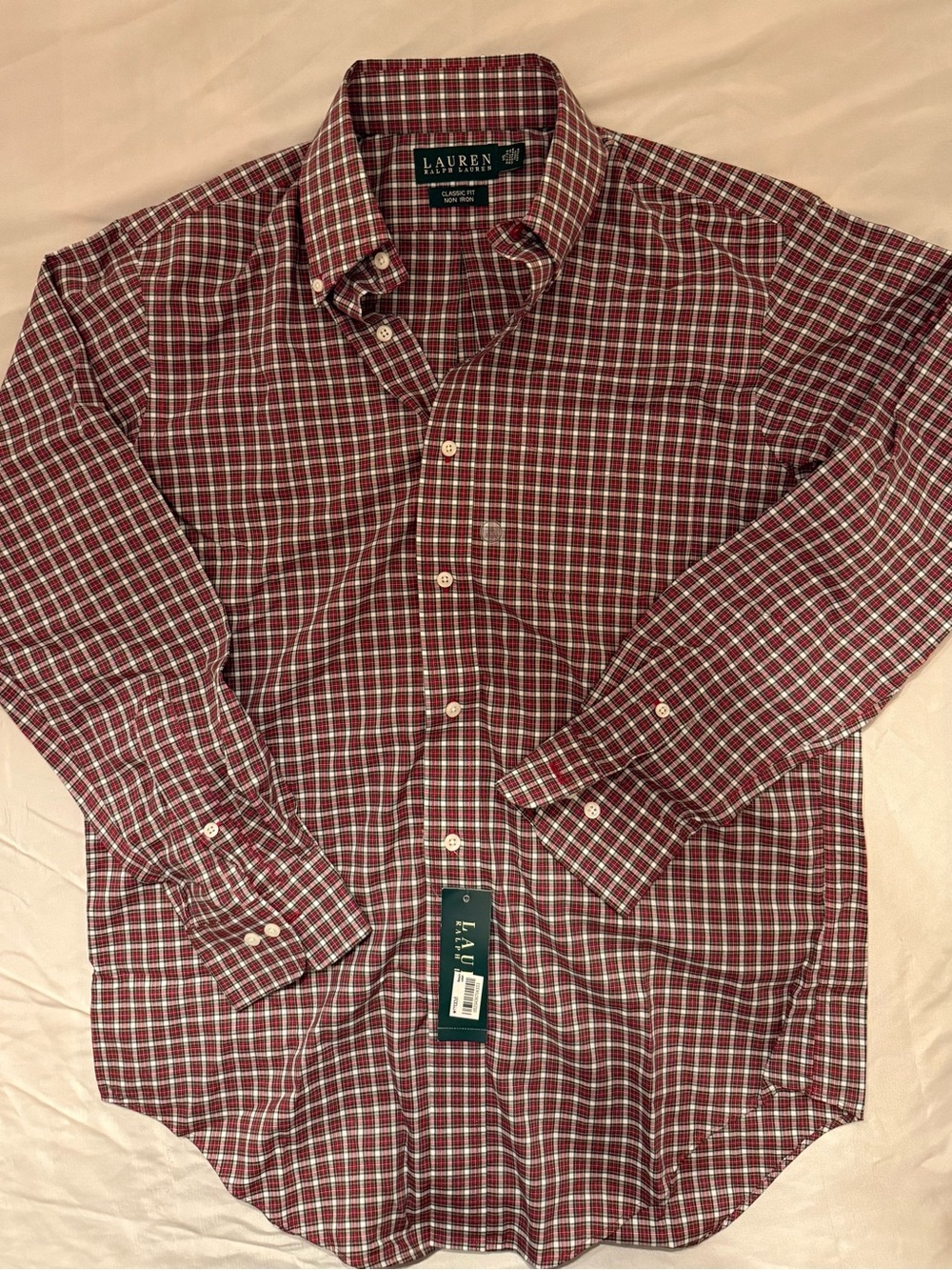 Lauren Ralph Lauren Men's Burgundy Plaid Button-Down Shirt